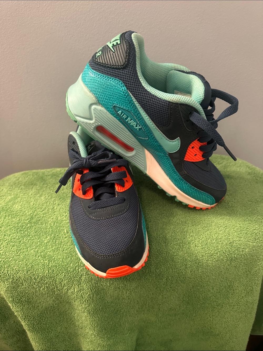 Nike Kids Air Max Navy Teal Coral Active Sneakers